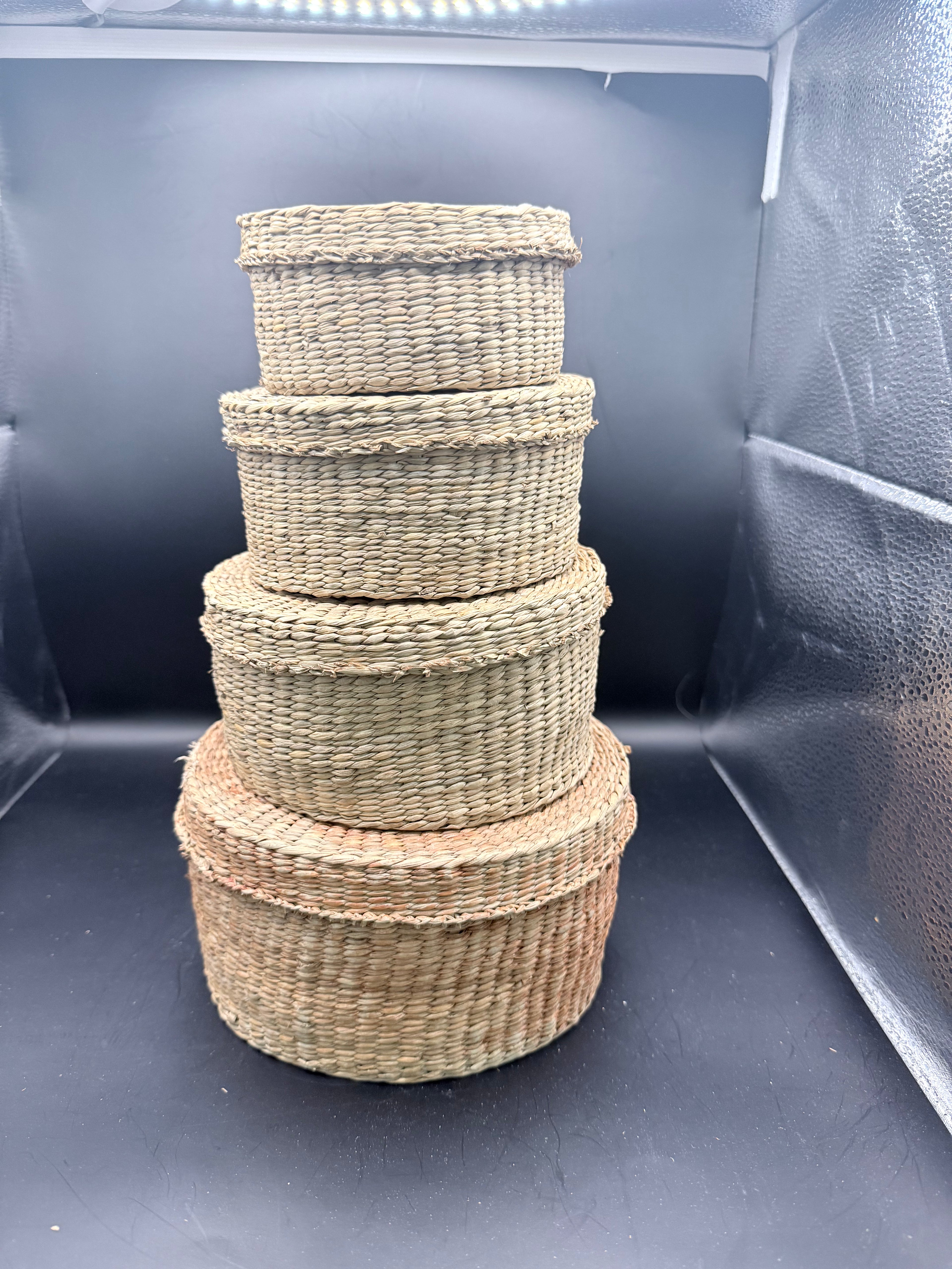Vintage Straw Nesting Baskets